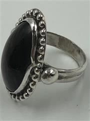 .925 Silver with Mahogany Obsidian Stone Ring Size 11.5